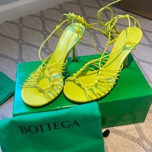 Bottega Veneta Dot Ankle Tie Sandals size 37 Color Kiwi.